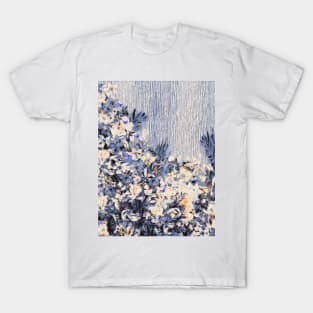 Floral and Crumpled Crepe Pattern T-Shirt